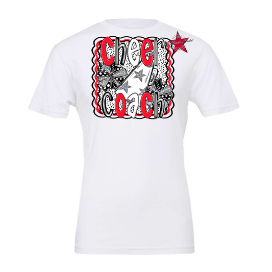 Cheer Coach Megaphone Dot Design-Bright Red