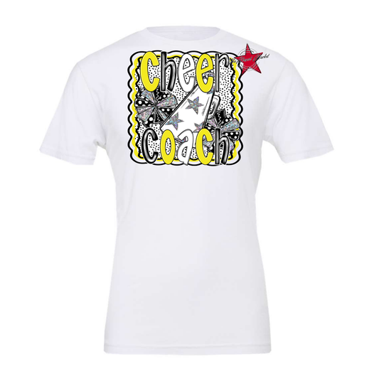 Cheer Coach Megaphone Dot Design-Bright Yellow