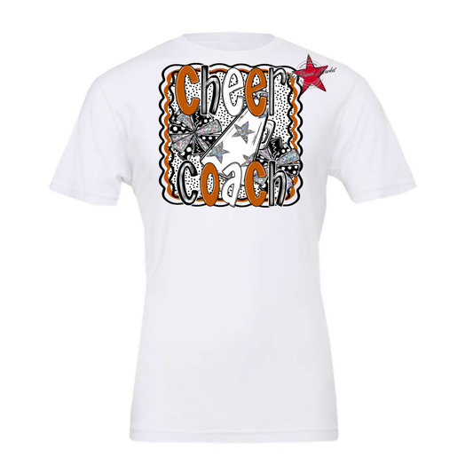 Cheer Coach Megaphone Dot Design-Burnt Orange