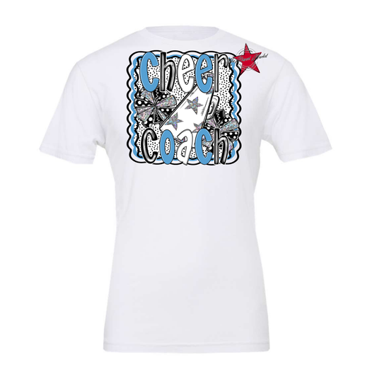 Cheer Coach Megaphone Dot Design-Carolina Blue