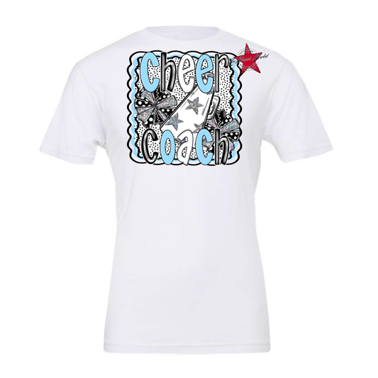 Cheer Coach Megaphone Dot Design-Columbia Blue