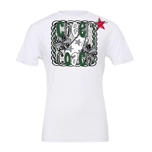 Cheer Coach Megaphone Dot Design-Green