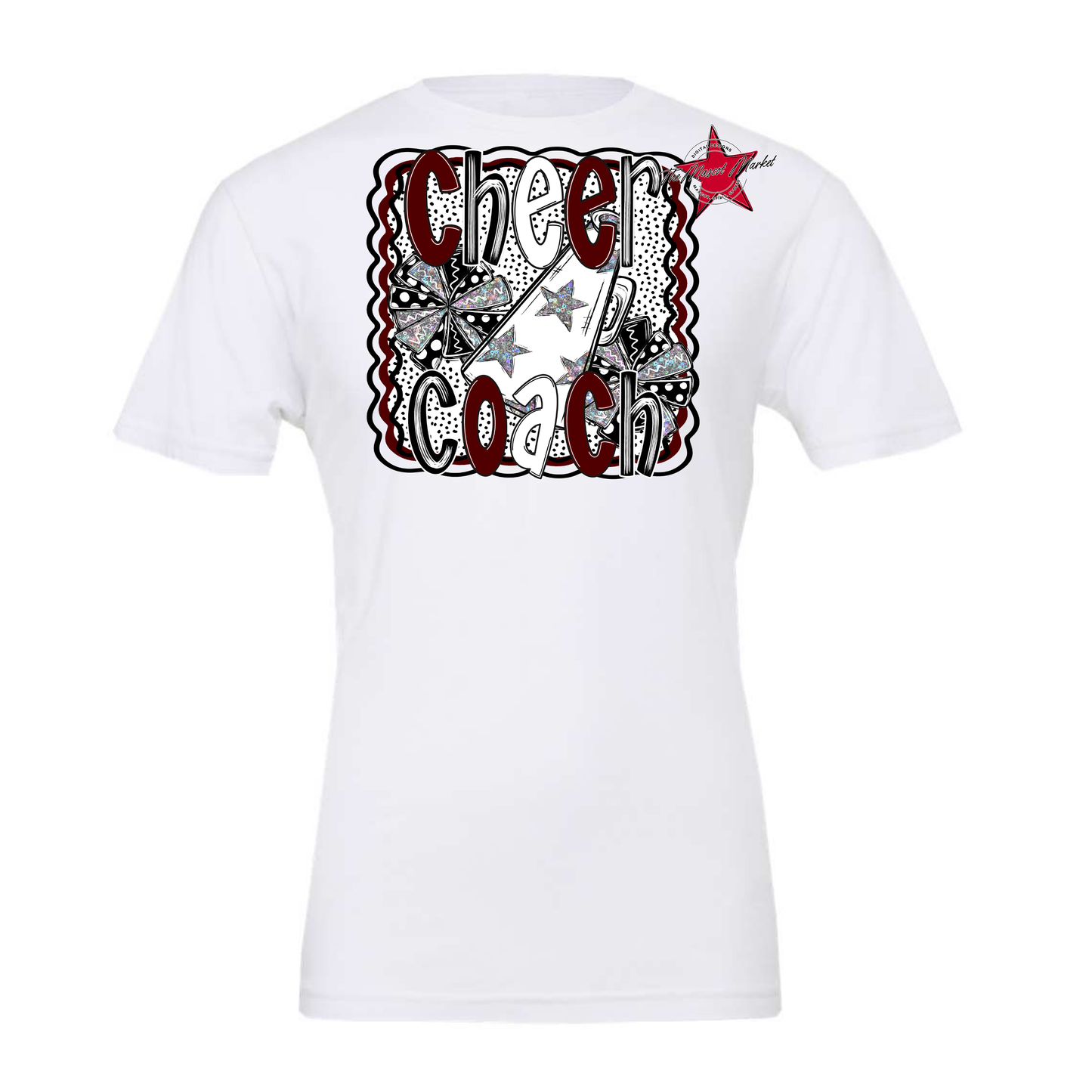 Cheer Coach Megaphone Dot Design-Maroon