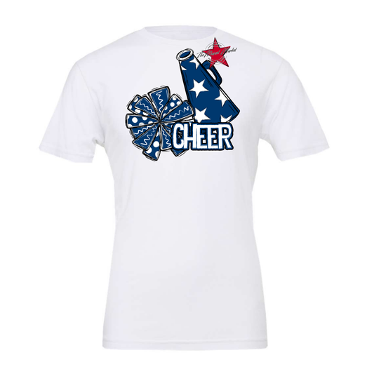 Cheer Doodle Megaphone Design-Off Blue