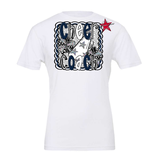 Cheer Coach Megaphone Dot Design-Navy