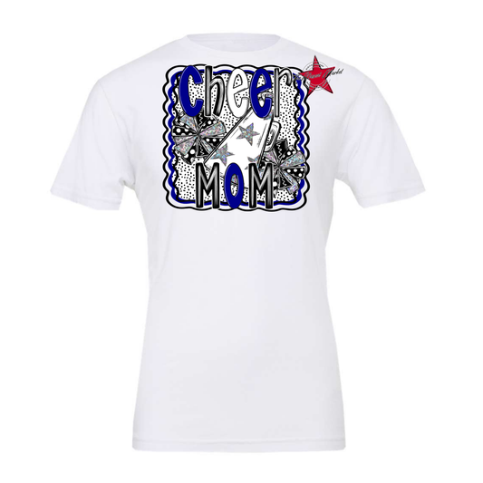 Cheer Mom Megaphone Dot Design-Blue