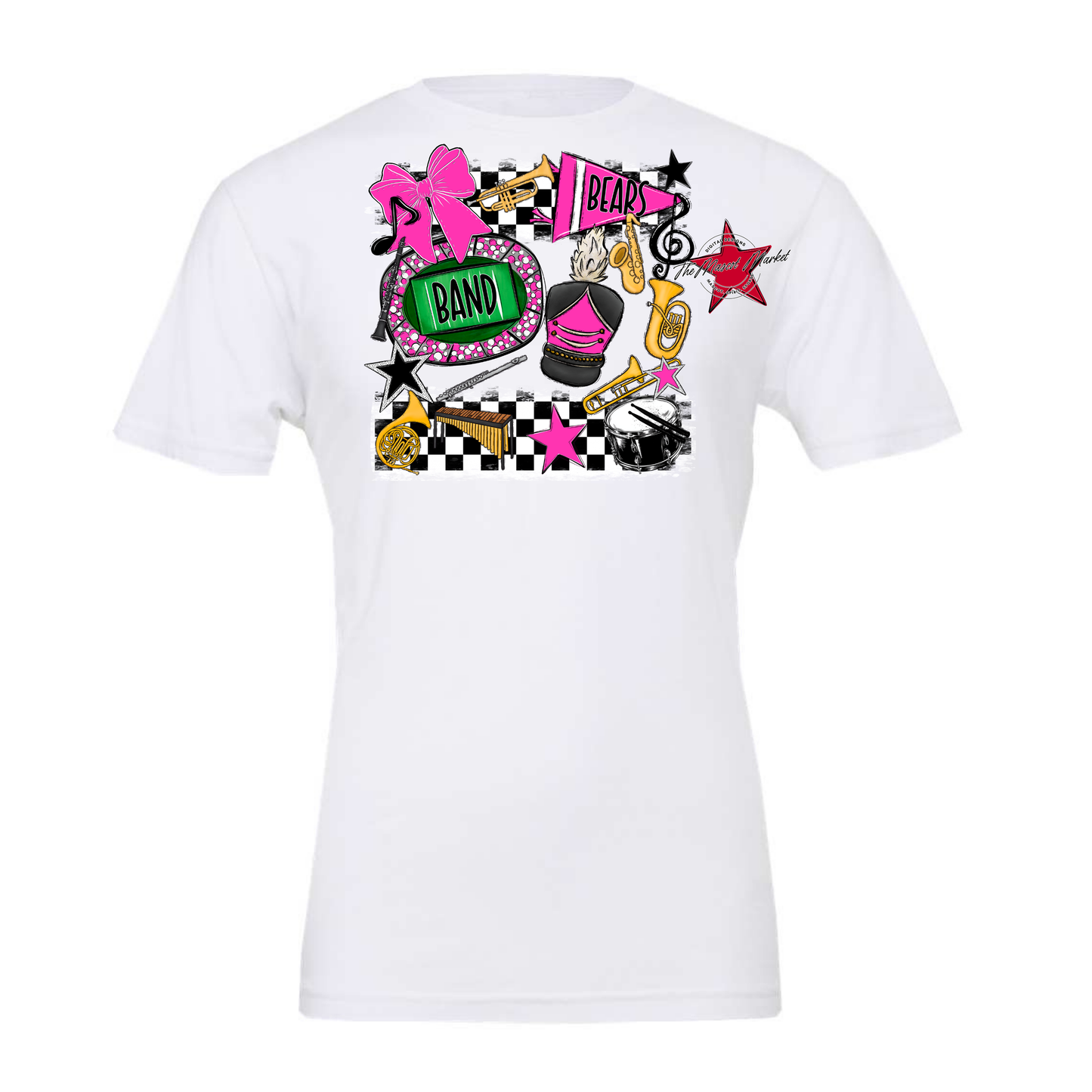 Bears Band Checkers Design-Pink