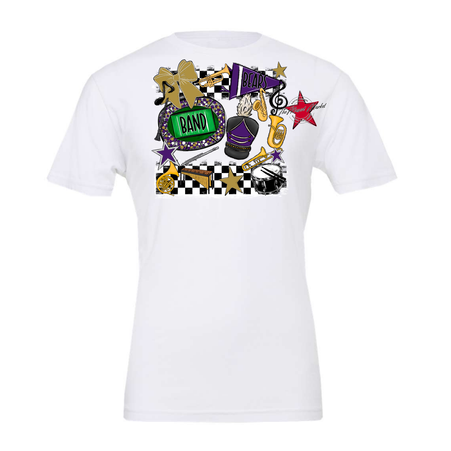 Bears Band Checkers Design-Purple-Gold