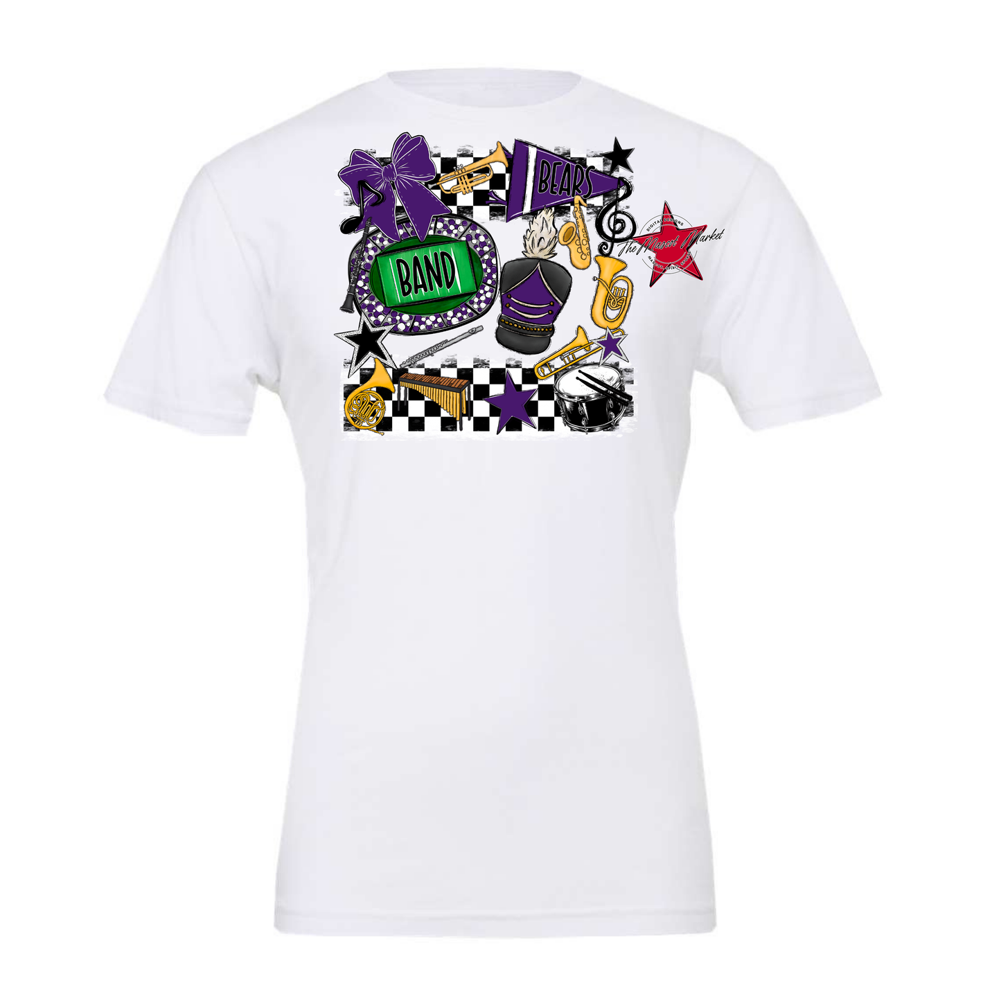 Bears Band Checkers Design-Purple