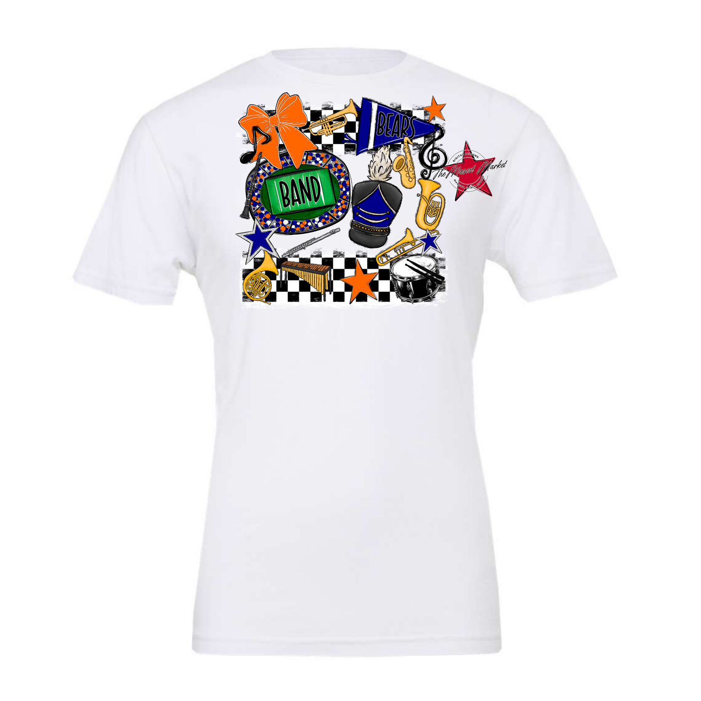 Bears Band Checkers Design-Blue-Orange