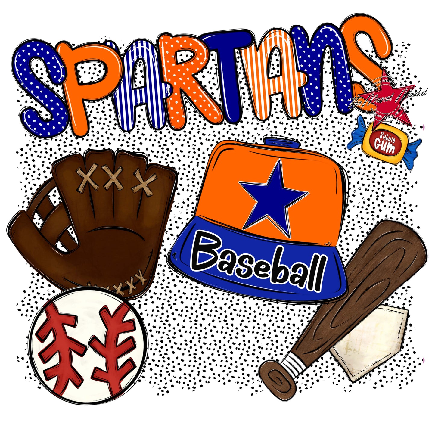 Spartans Baseball Spirit-Blue & Orange