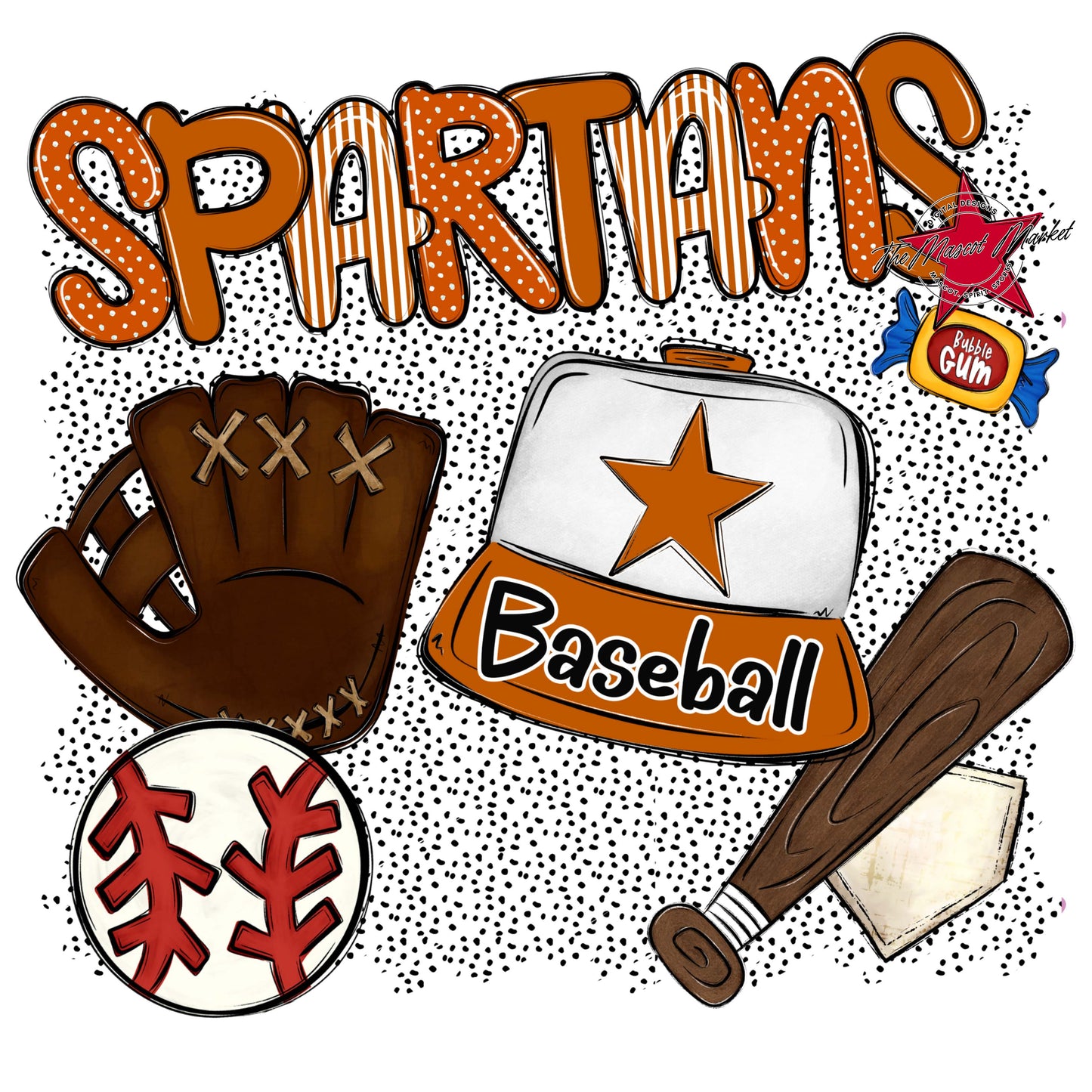Spartans Baseball Spirit-Burnt Orange