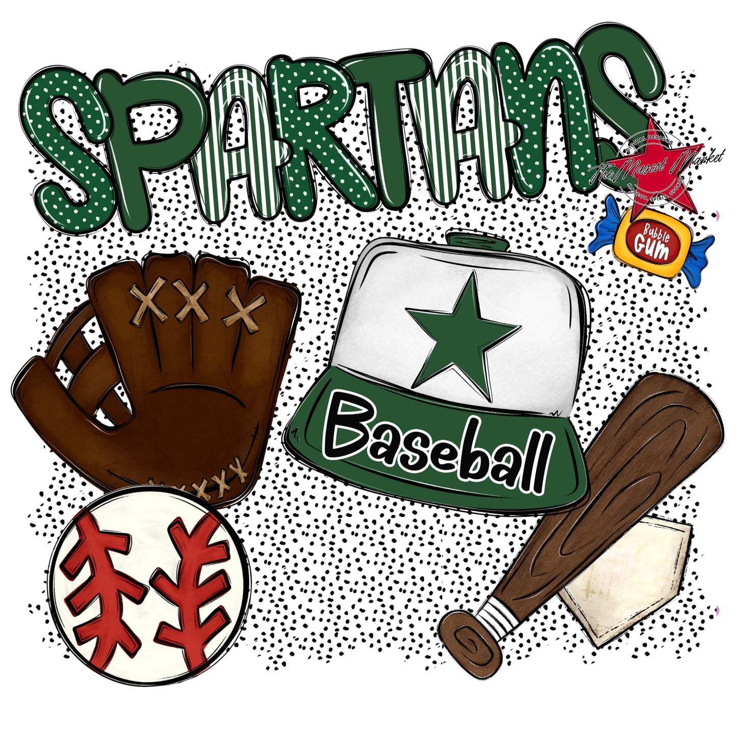Spartans Baseball Spirit-Green
