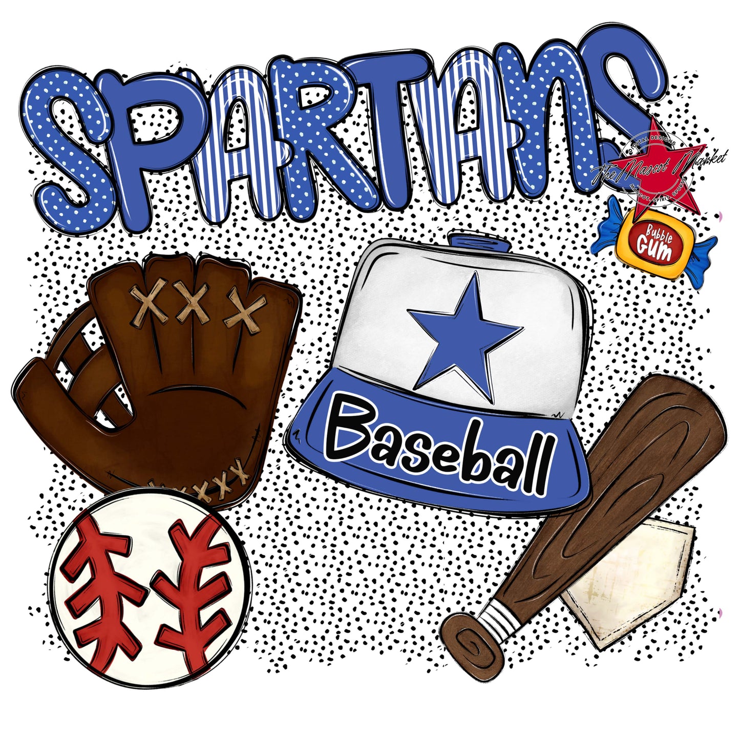 Spartans Baseball Spirit-Off Blue