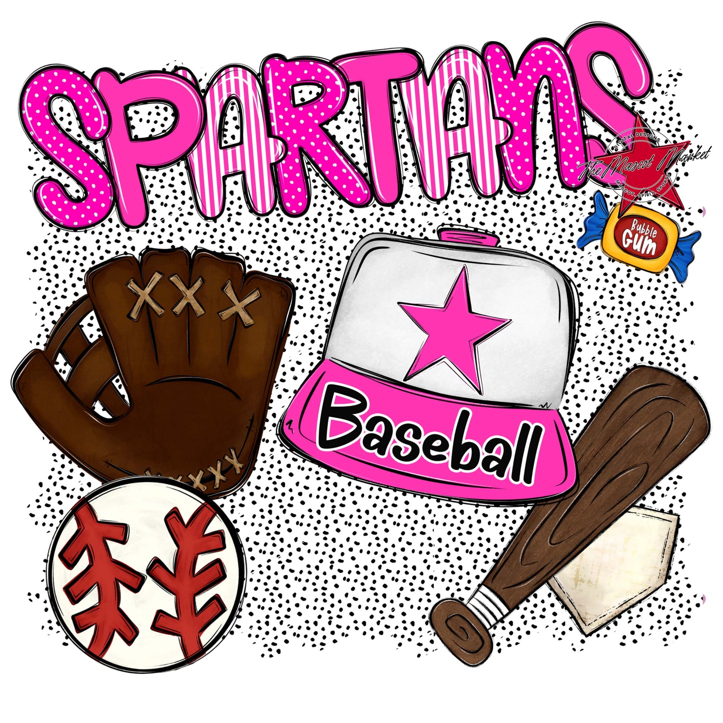 Spartans Baseball Spirit-Pink