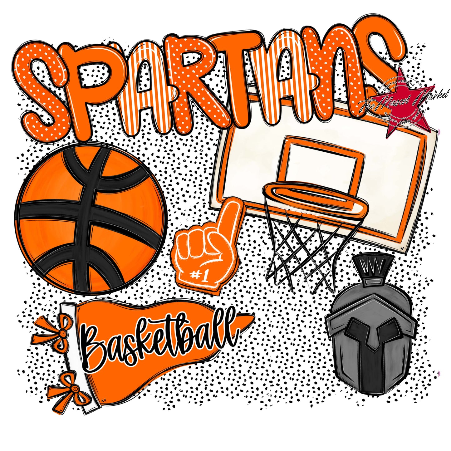 Spartans Basketball Spirit-Orange