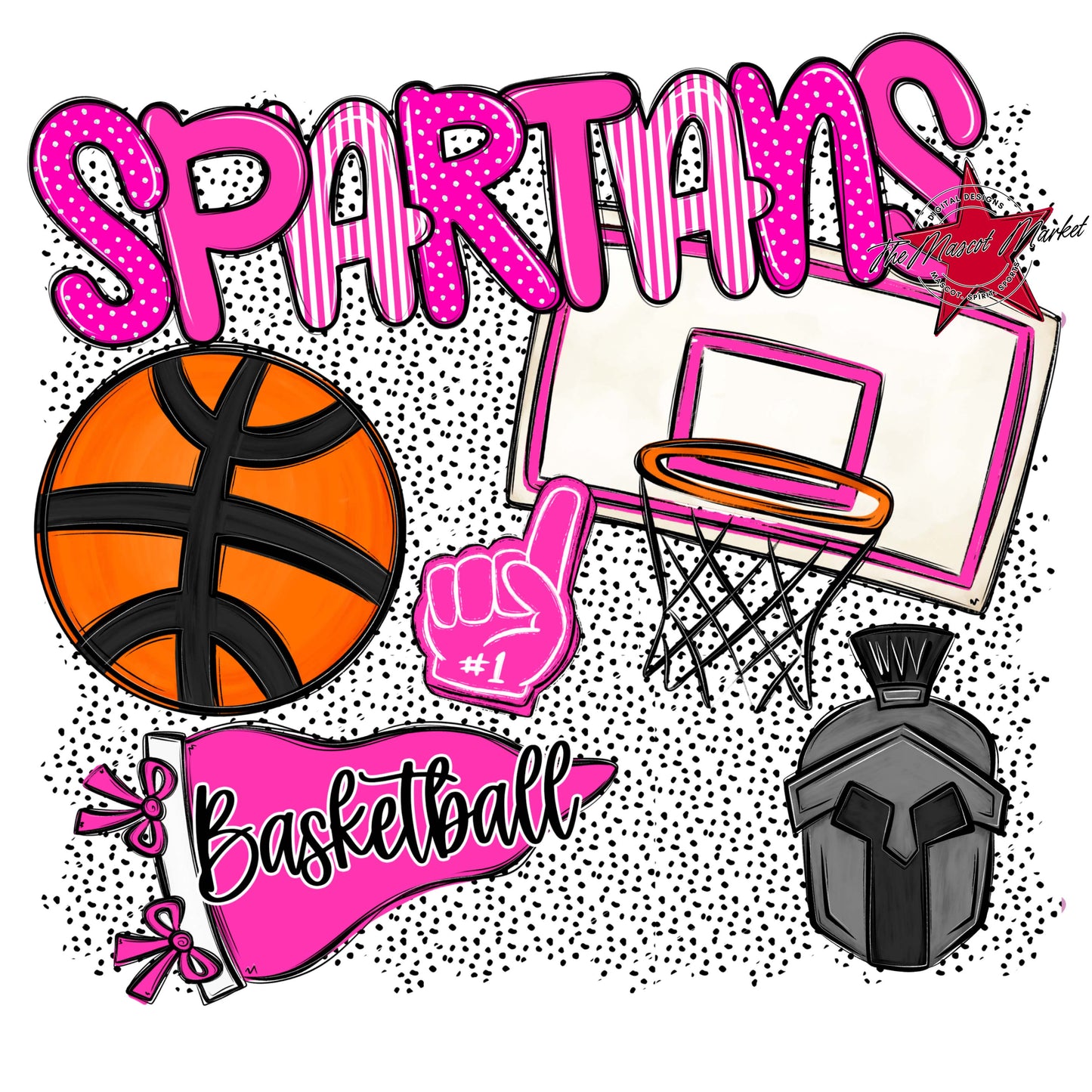 Spartans Basketball Spirit-Pink