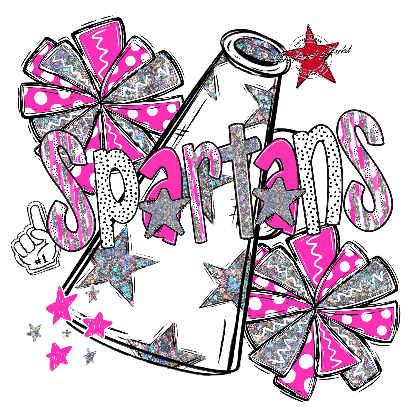 Spartans Cheer Megaphone Scrape-Pink