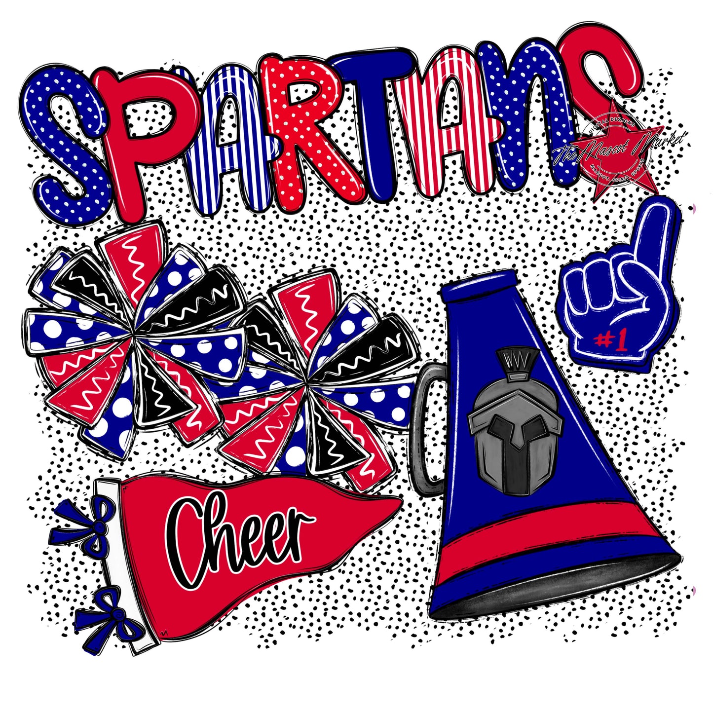 Spartans Cheer Spirit-Blue & Red