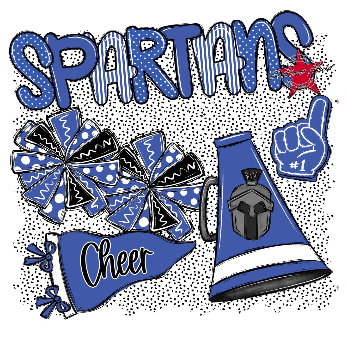 Spartans Cheer Spirit-Off Blue