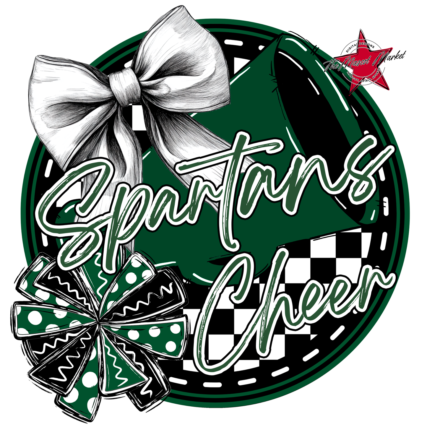 Spartans Circle Cheer Design-Green