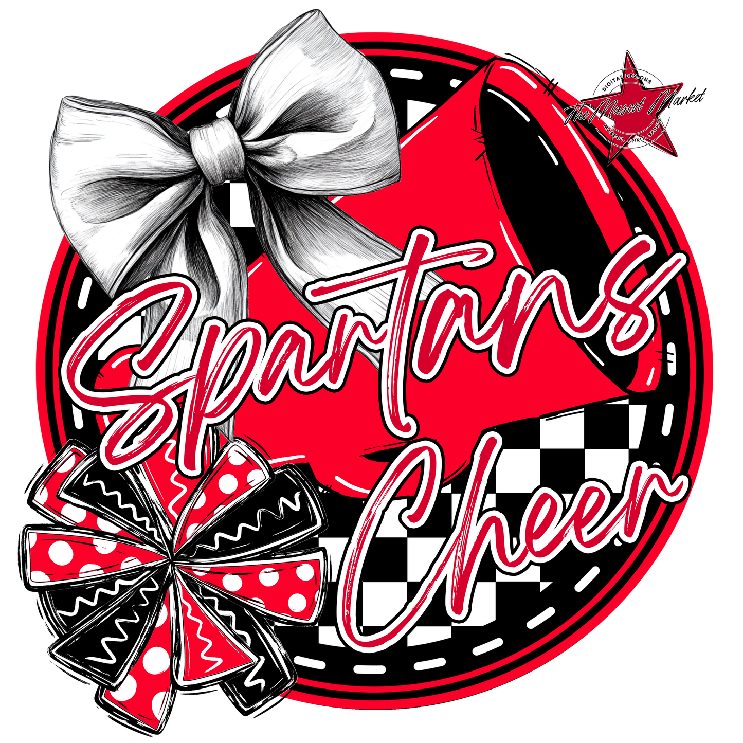 Spartans Circle Cheer Design-Red