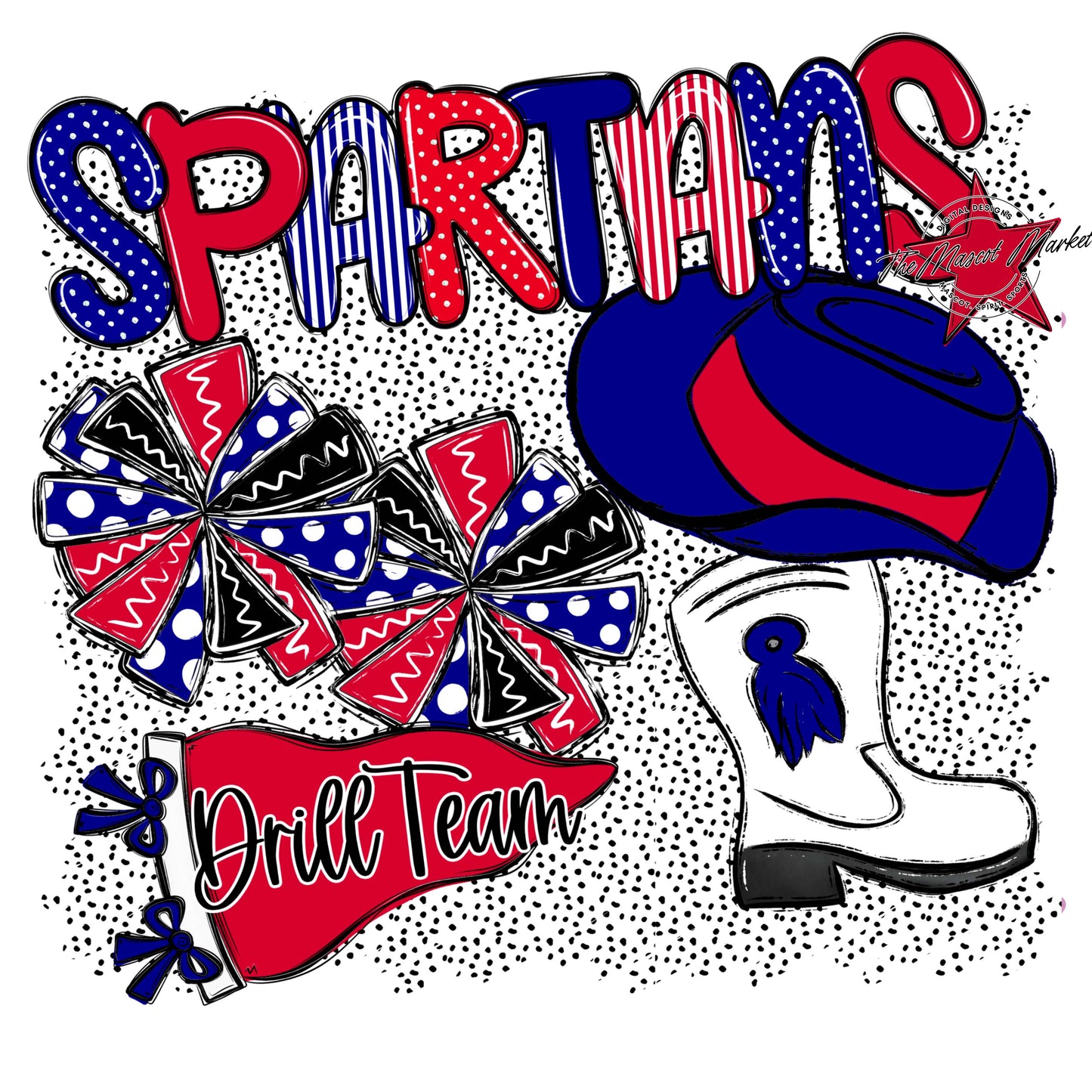 Spartans Drillteam Spirit-Blue & Red