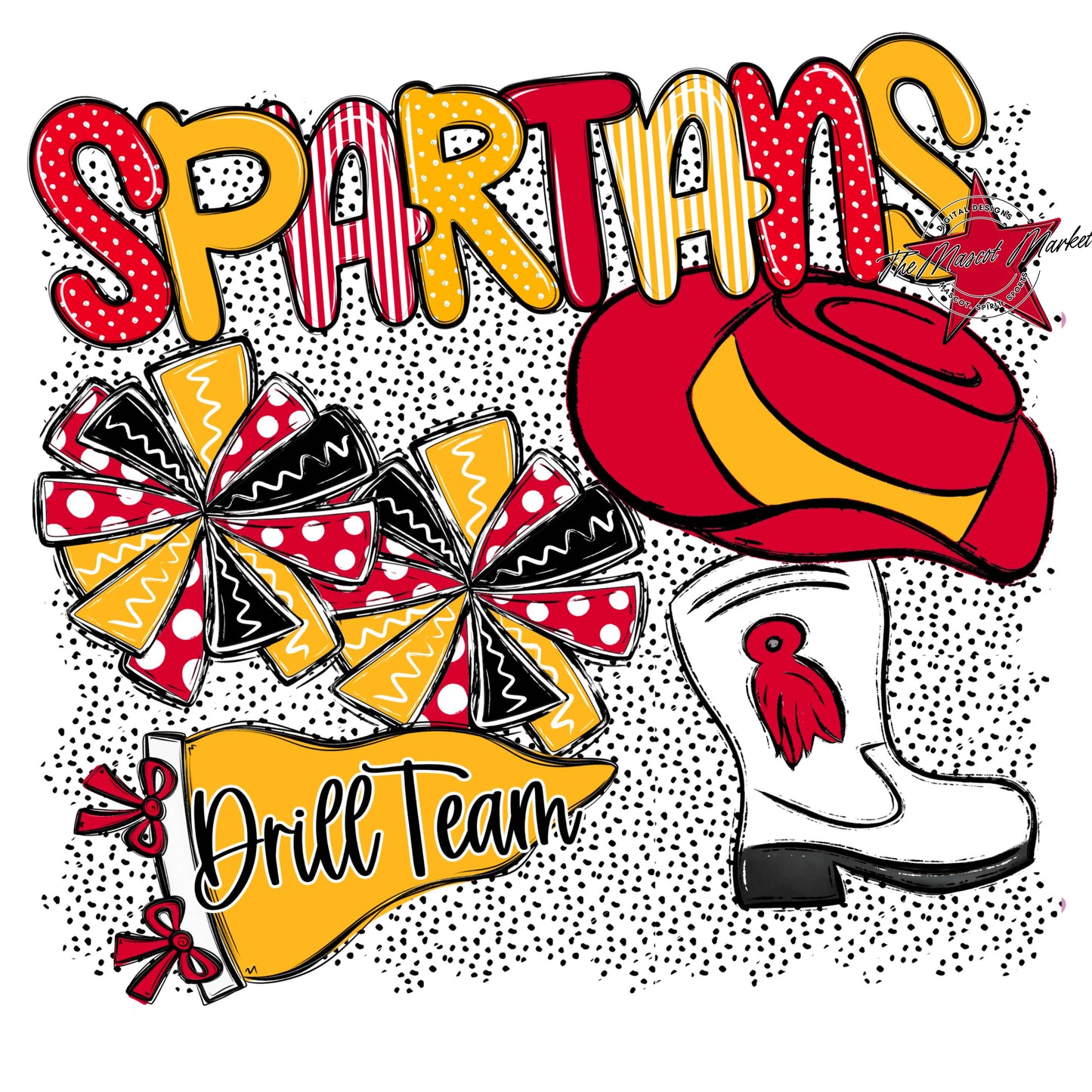 Spartans Drillteam Spirit-Red & Yellow