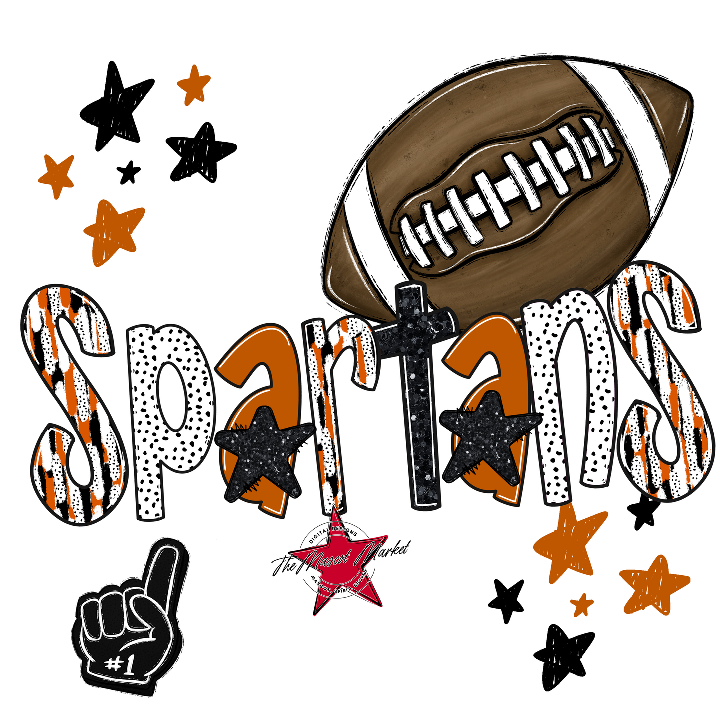 Spartans Football Scrape-Burnt Orange