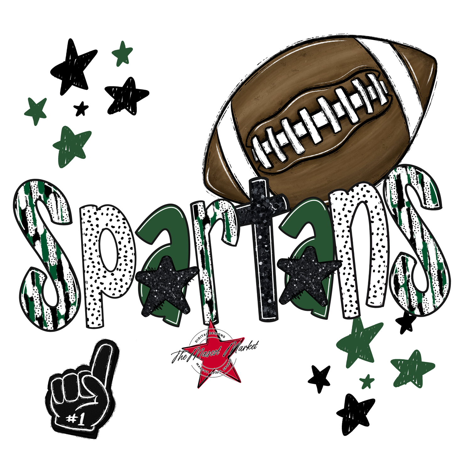 Spartans Football Scrape-Green