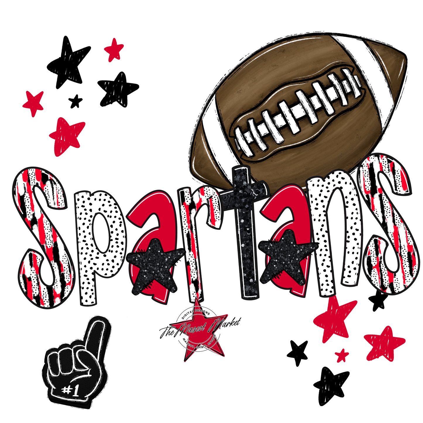 Spartans Football Scrape-Red