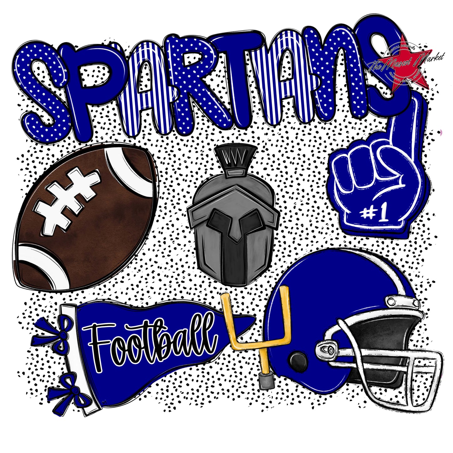 Spartans Football Spirit-Blue