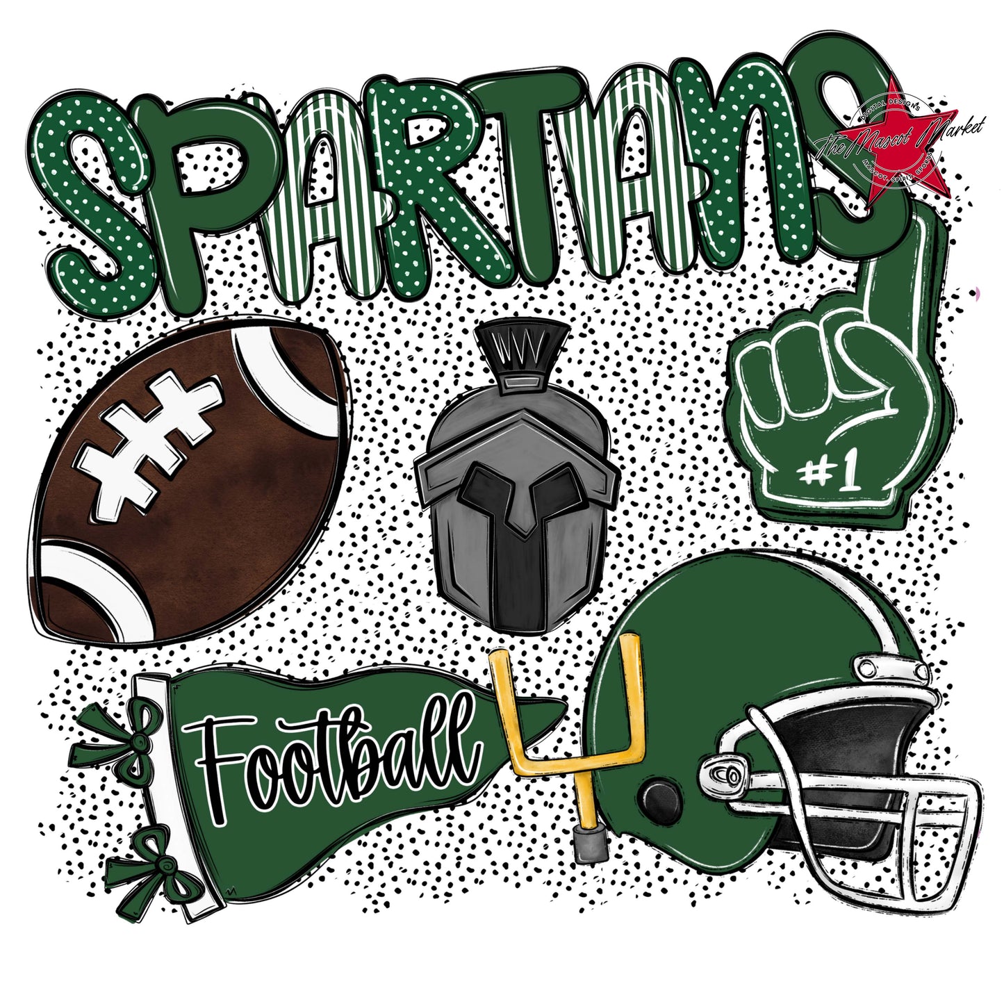 Spartans Football Spirit-Green