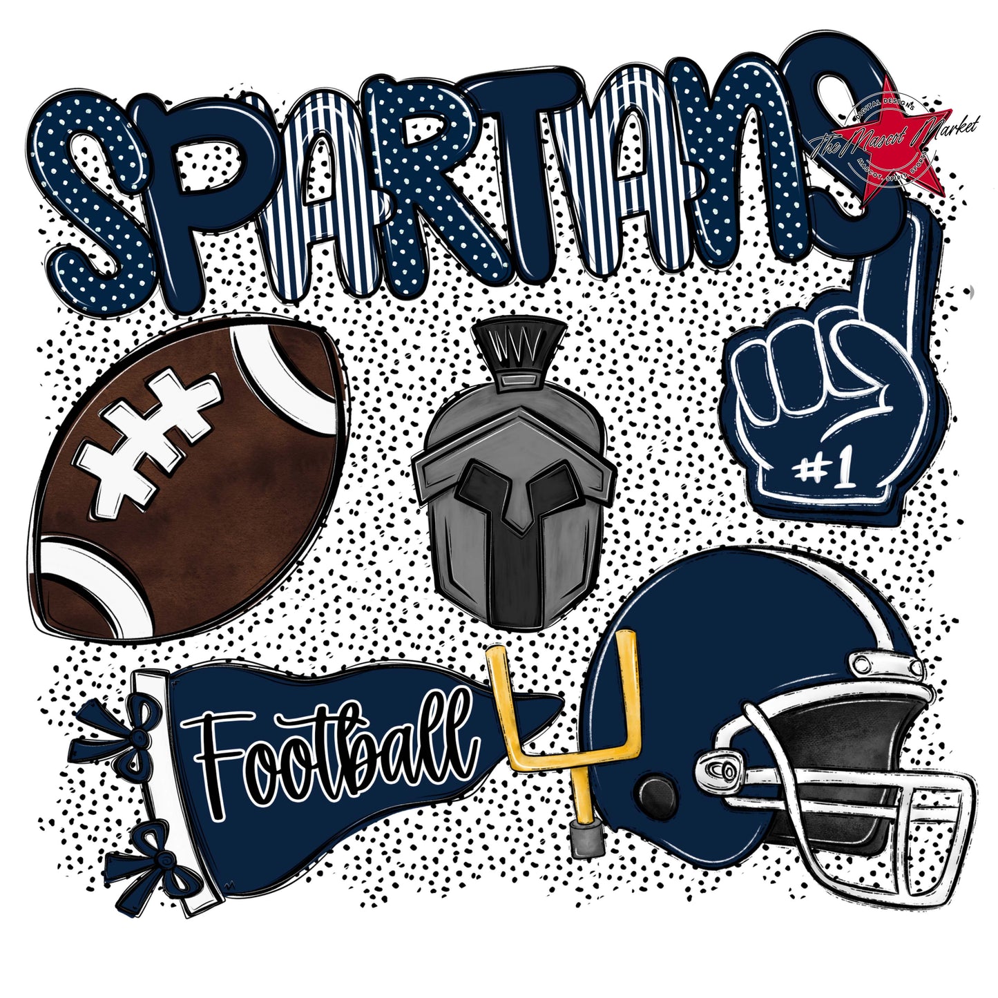 Spartans Football Spirit-Navy
