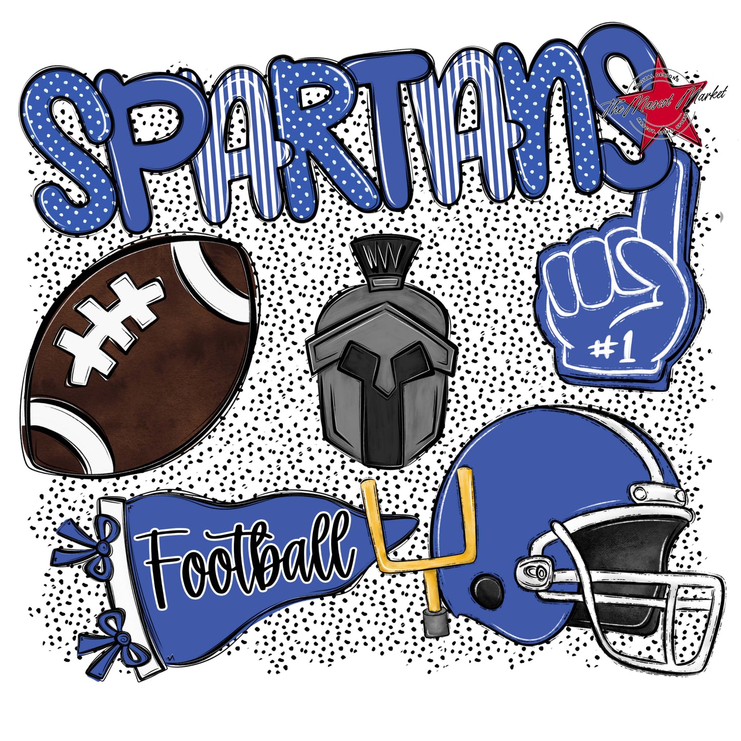 Spartans Football Spirit-Off Blue