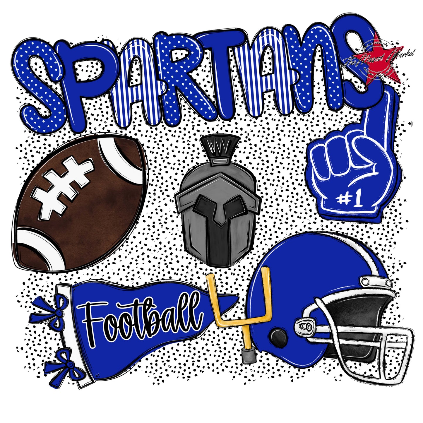 Spartans Football Spirit-Royal Blue
