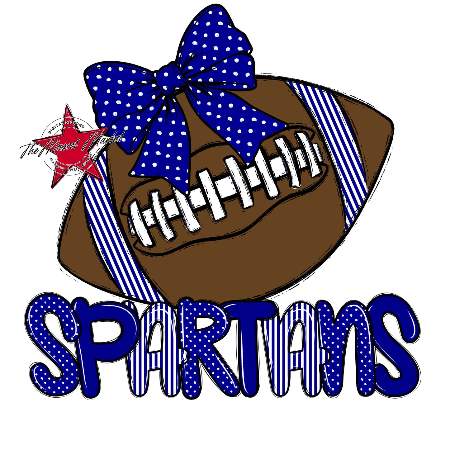 Spartans Football Spirit Design-Blue