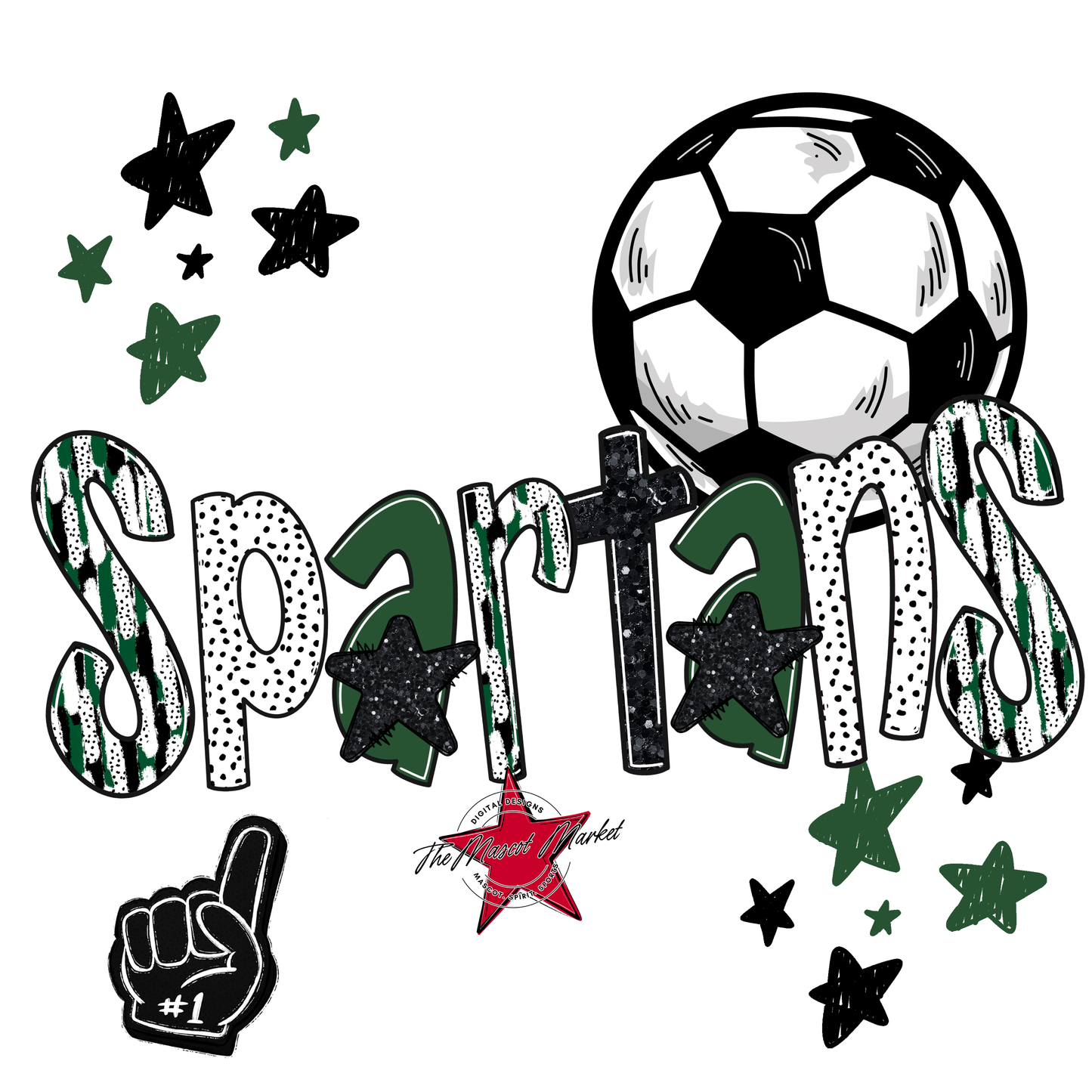 Spartans Soccer Scrape-Green