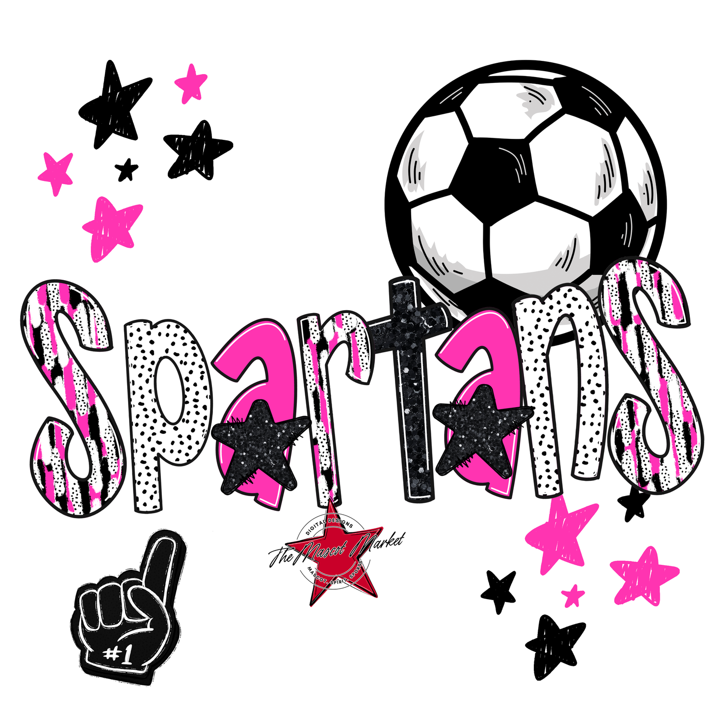 Spartans Soccer Scrape-Pink