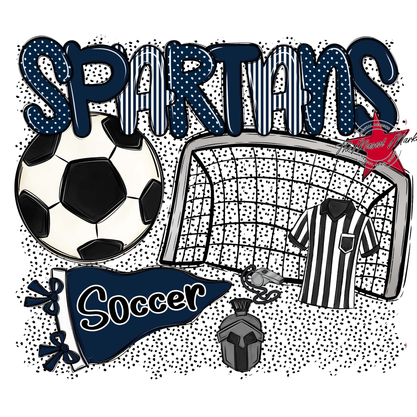 Spartans Soccer Spirit-Navy