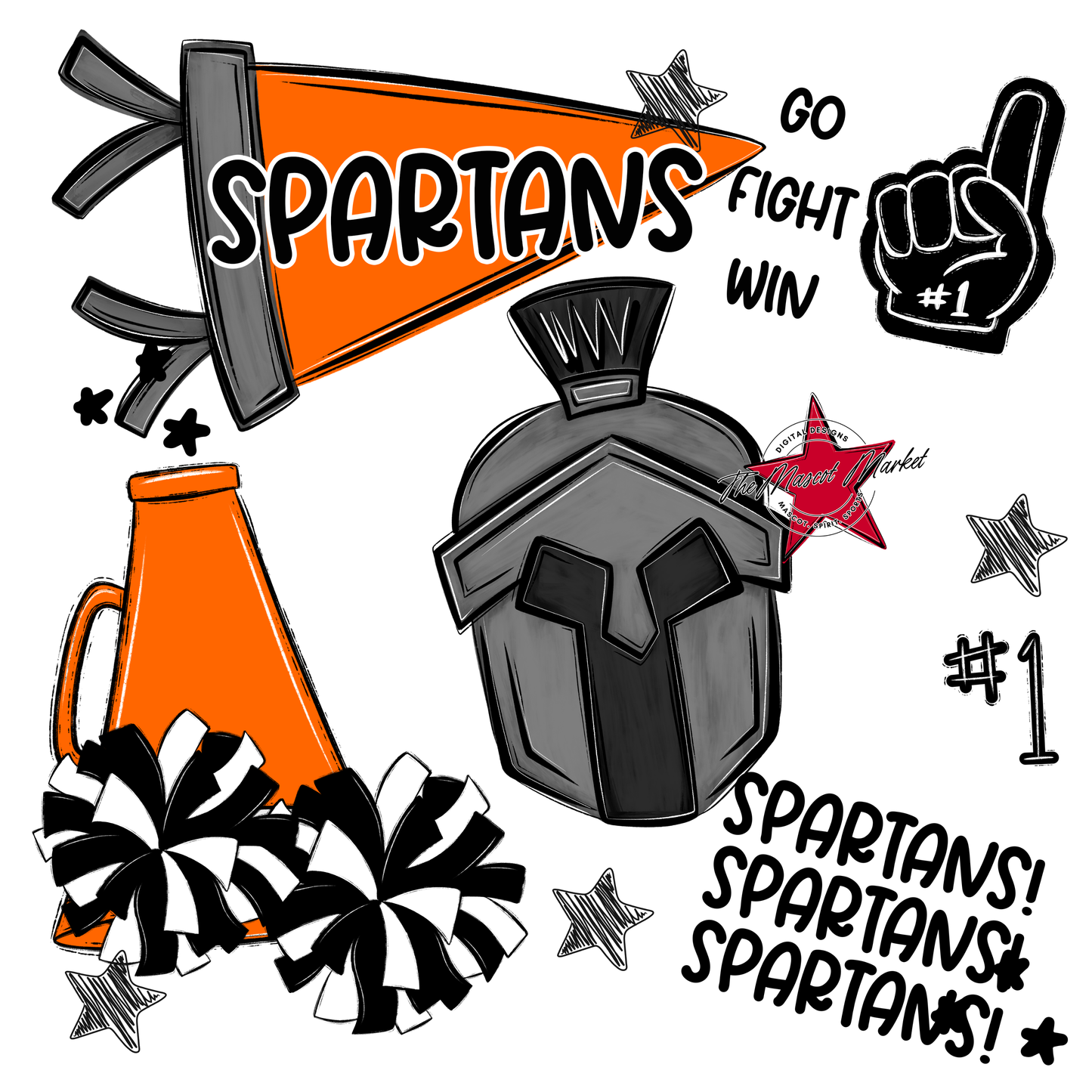 Spartans Spirit Design-Orange