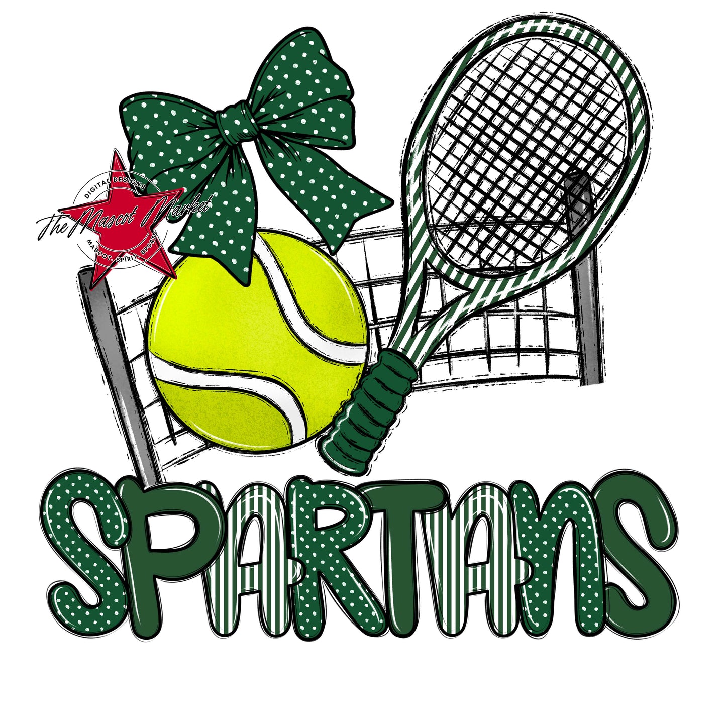Spartans Tennis Spirit Design-Green