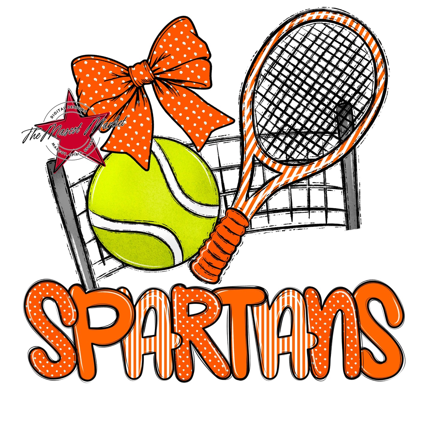 Spartans Tennis Spirit Design-Orange