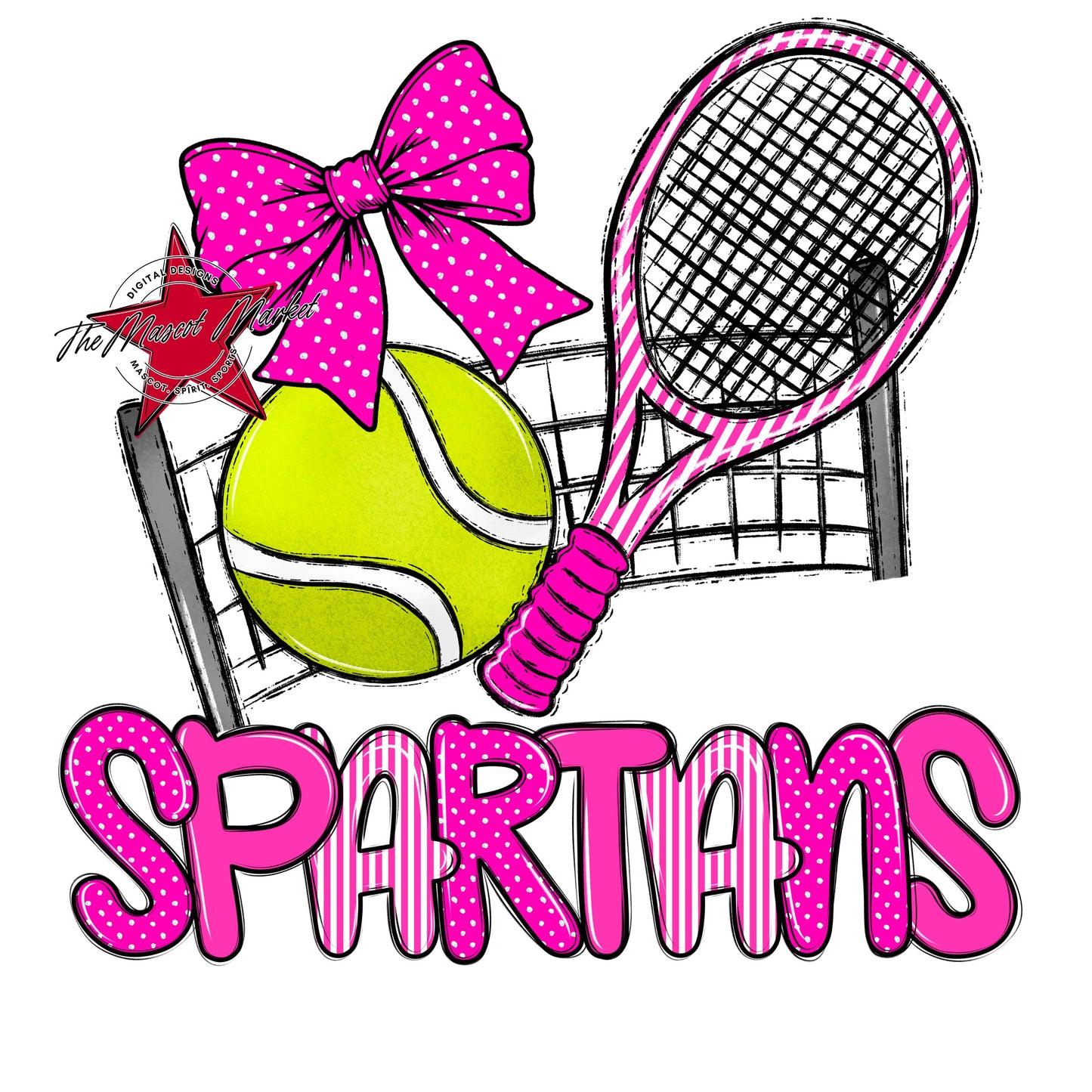 Spartans Tennis Spirit Design-Pink