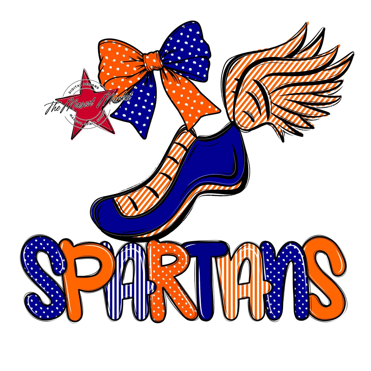 Spartans Track Spirit Design-Blue & Orange
