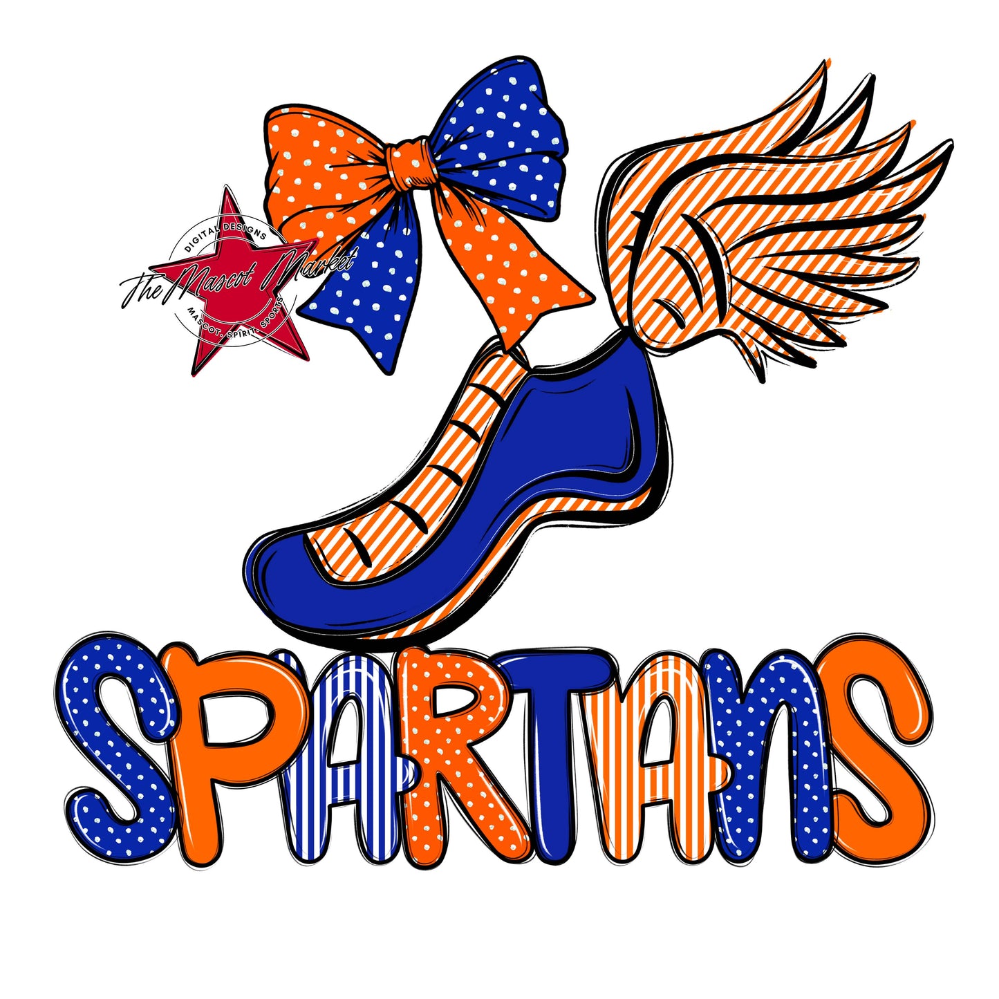 Spartans Track Spirit Design-Royal Blue & Orange
