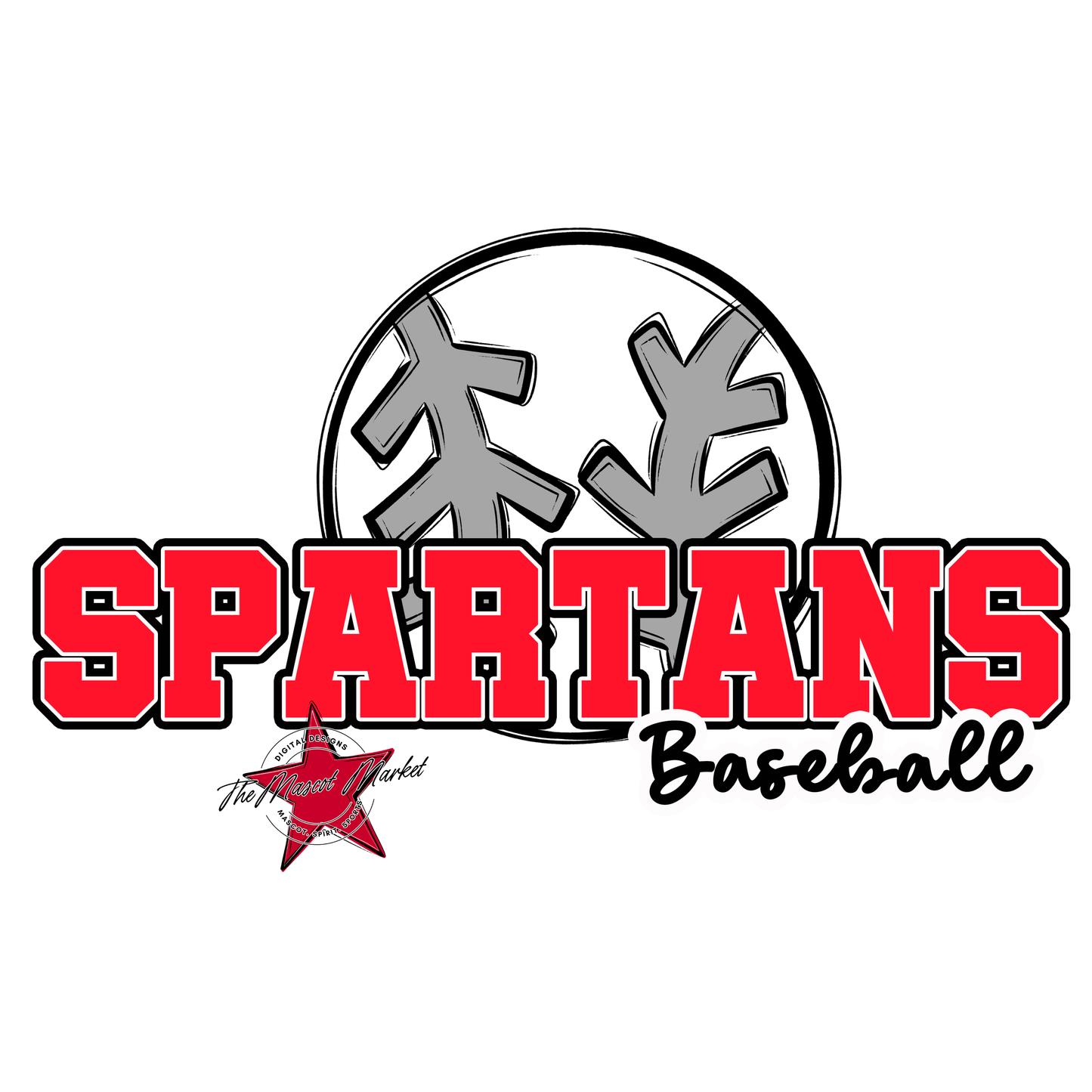 Spartans Varsity Baseball-Bright Red