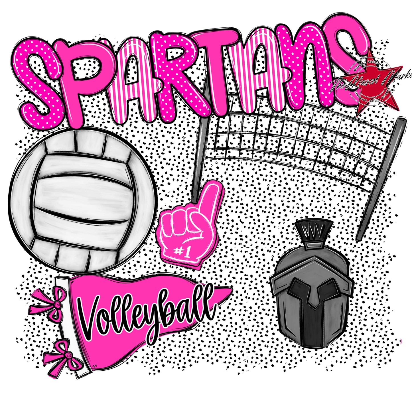 Spartans Volleyball Spirit-Pink