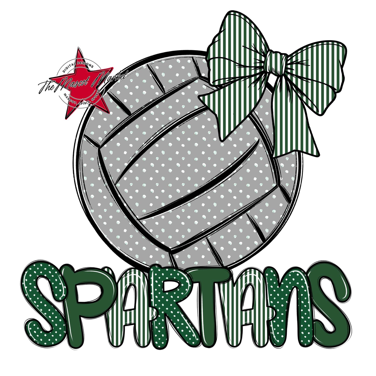 Spartans Volleyball Spirit Design-Green
