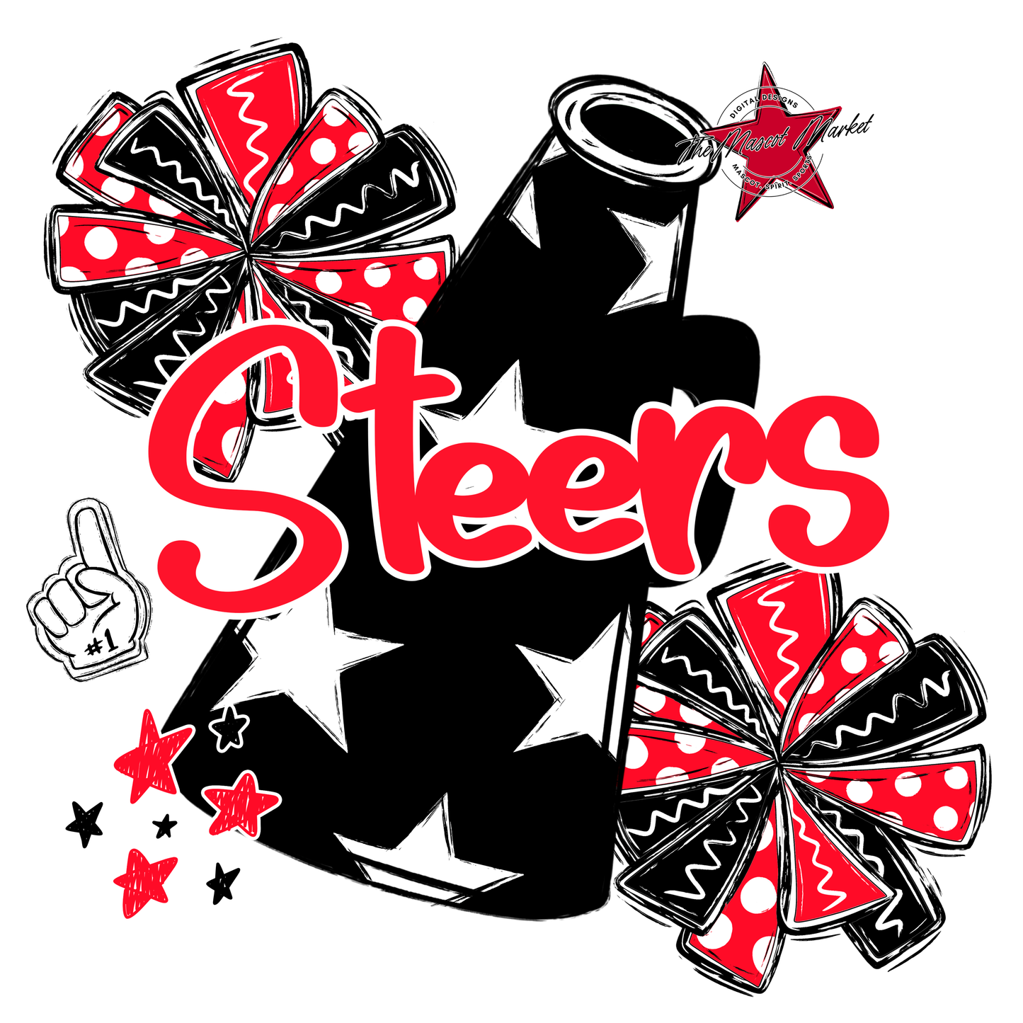 Steers Alpha Megaphone Design-Bright Red